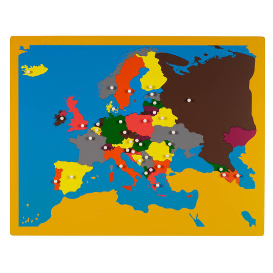 MontessoriLernwelt Europapuzzle Holz – Montessori Lernspiel Geografie Karte Europa für Kinder