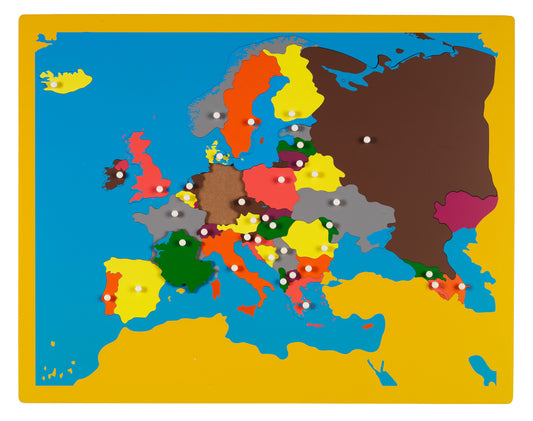 MontessoriLernwelt Europapuzzle Holz – Montessori Lernspiel Geografie Karte Europa für Kinder