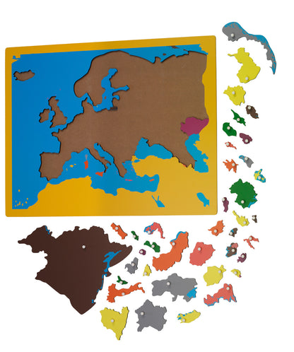 MontessoriLernwelt Europapuzzle Holz – Montessori Lernspiel Geografie Karte Europa für Kinder