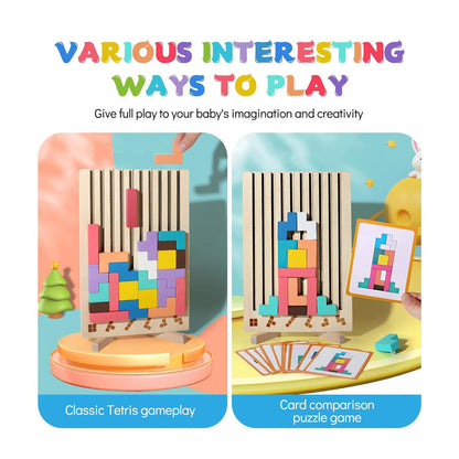 MontessoriLernwelt Montessori Tetris Holzpuzzle Lernspielzeug ab 3 Jahren