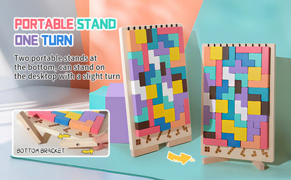 MontessoriLernwelt Montessori Tetris Holzpuzzle Lernspielzeug ab 3 Jahren