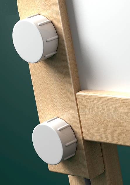Montessori Kinderstaffelei aus Holz mit höhenverstellbarer Kreidetafel & magnetischem Whiteboard für Kinder