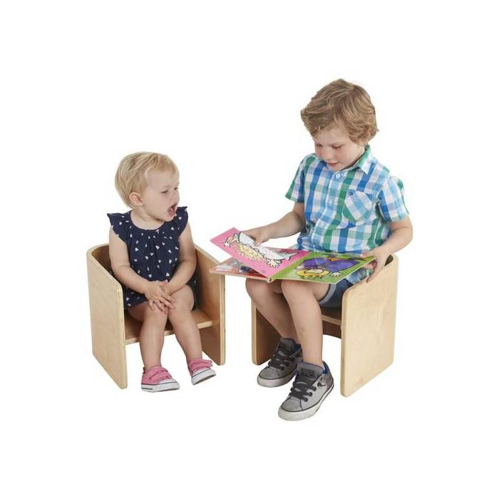 Montessori Kinderstuhl Holz 3in1 Multifunktion Sitzhocker Tisch für Kinder