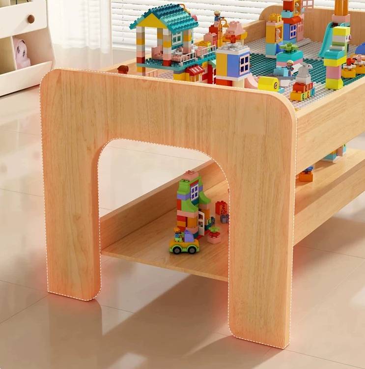 Table pour enfants Montessori en bois – Table de jeu avec rangement & chaises