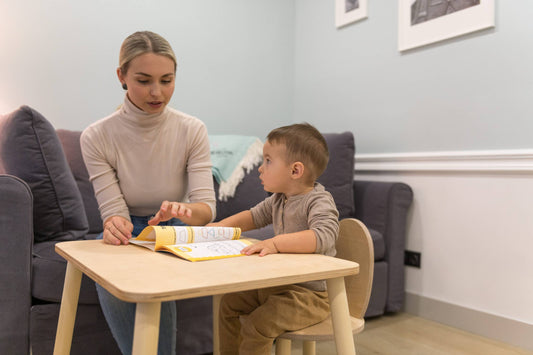 Montessori kinder tafel & stoel set van hout – konijn ontwerp