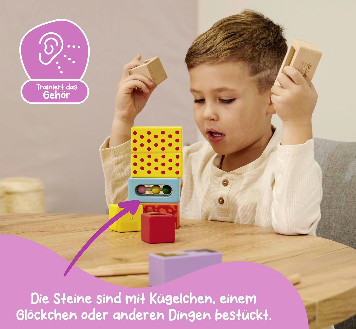 Montessori Klangbausteine von Eichhorn im Einsatz – Sensorikspielzeug für Kleinkinder – MontessoriLernwelt