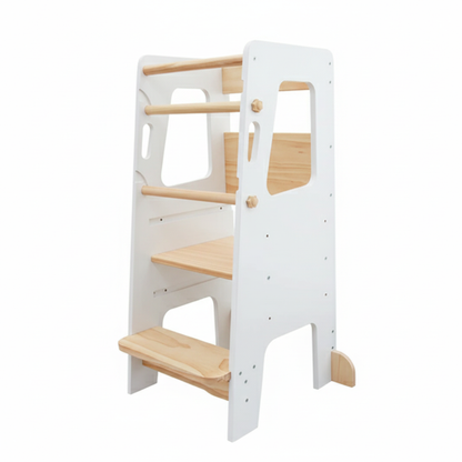 Torre de aprendizaje Montessori: torre de aprendizaje de madera de altura regulable