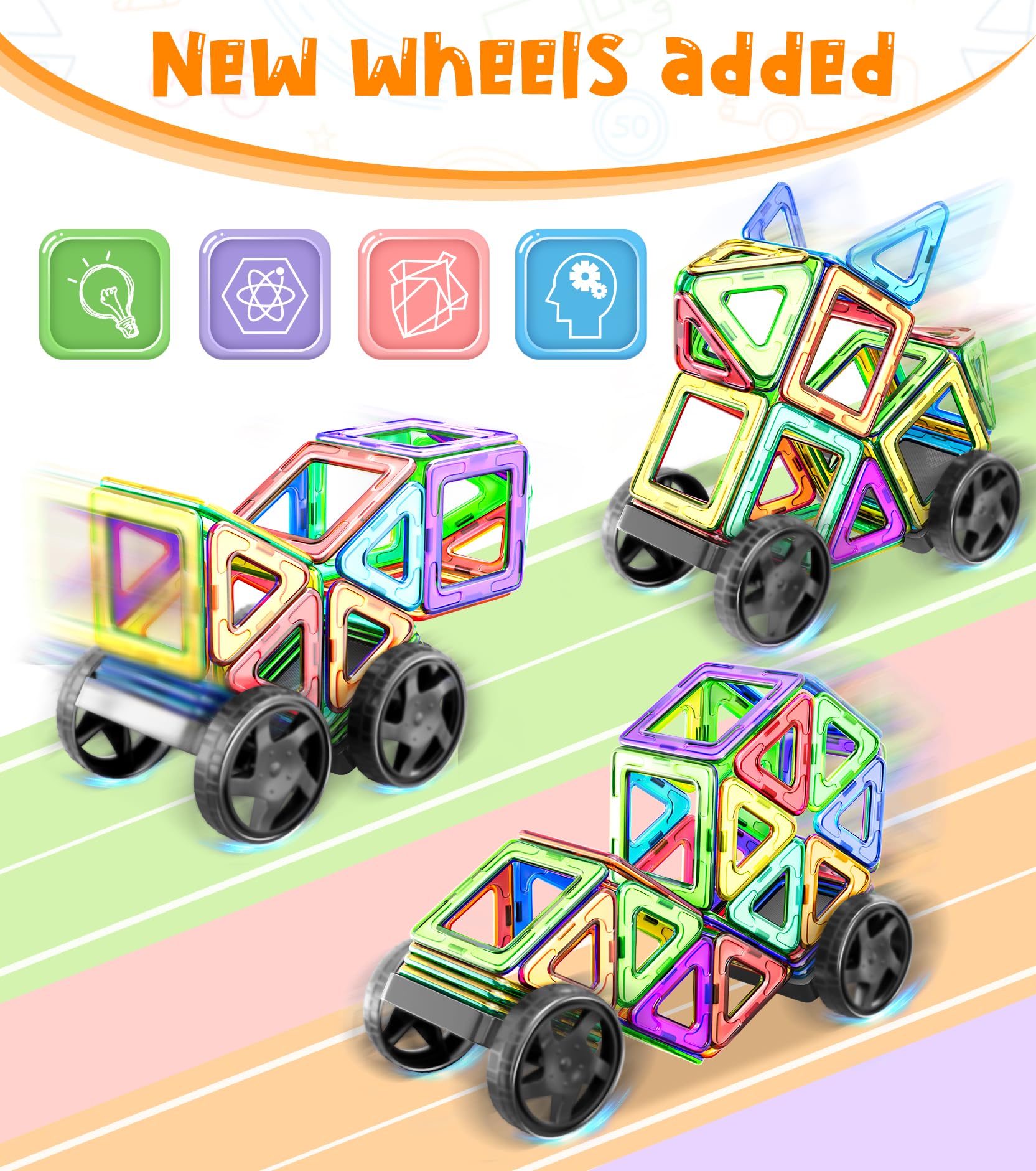 MontessoriLernwelt magnetische Bausteine Set für Kinder ab 3 Jahren