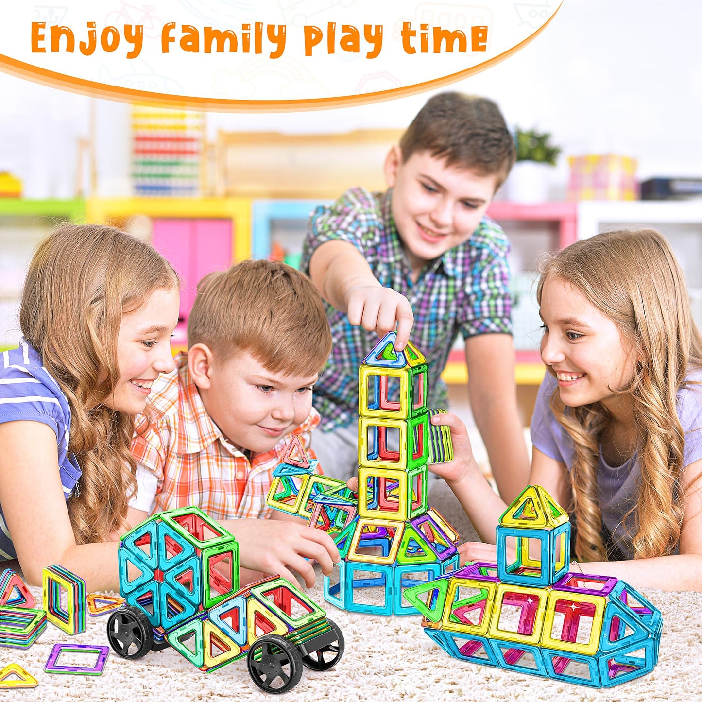 MontessoriLernwelt magnetische Bausteine Set für Kinder ab 3 Jahren