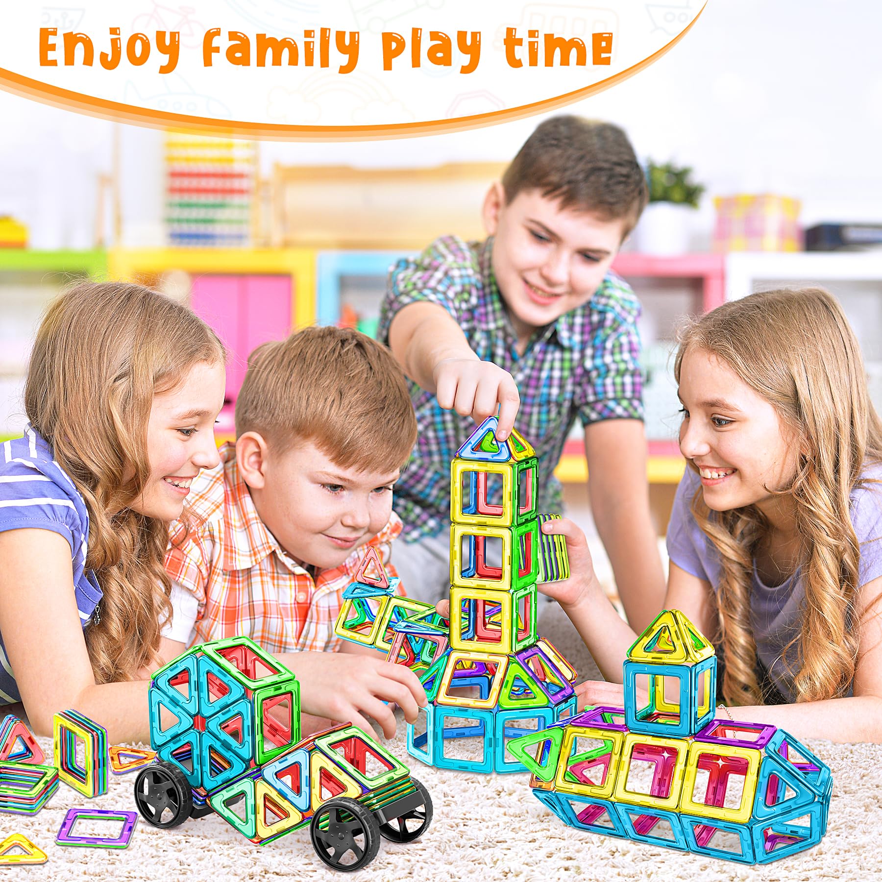 MontessoriLernwelt magnetische Bausteine Set für Kinder ab 3 Jahren