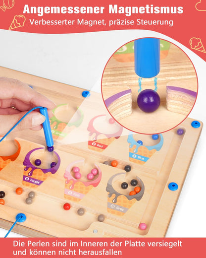 2 in 1 Montessori Magnetic Game Labyrinth