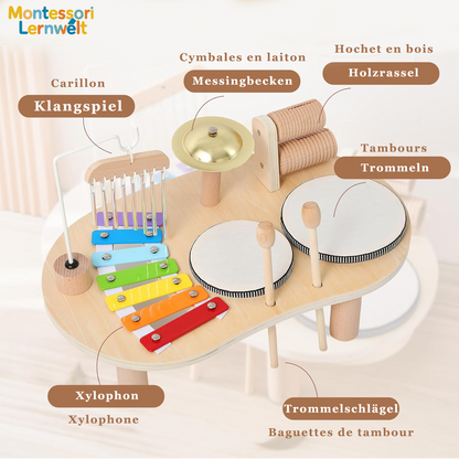 Mesa de actividades musicales Montessori – Sonido y ritmo