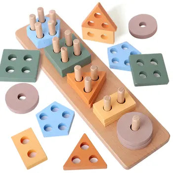 Jouet de tri de formes en bois Montessori