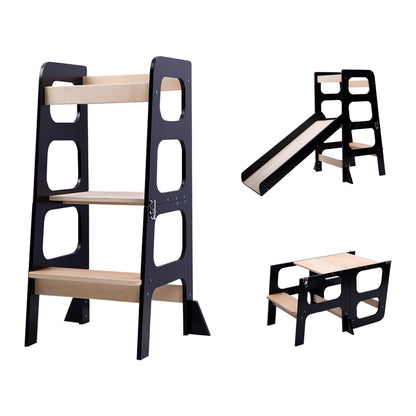 3-in-1 Lernturm mit Rutsche und Tischfunktion