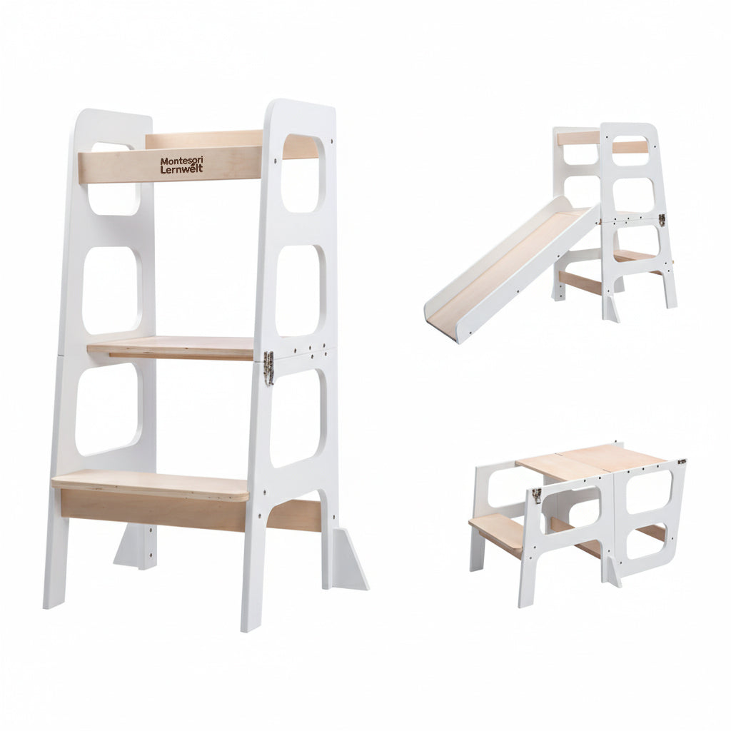 Montessori Learning Tower 3-in-1 – With Slide & Table