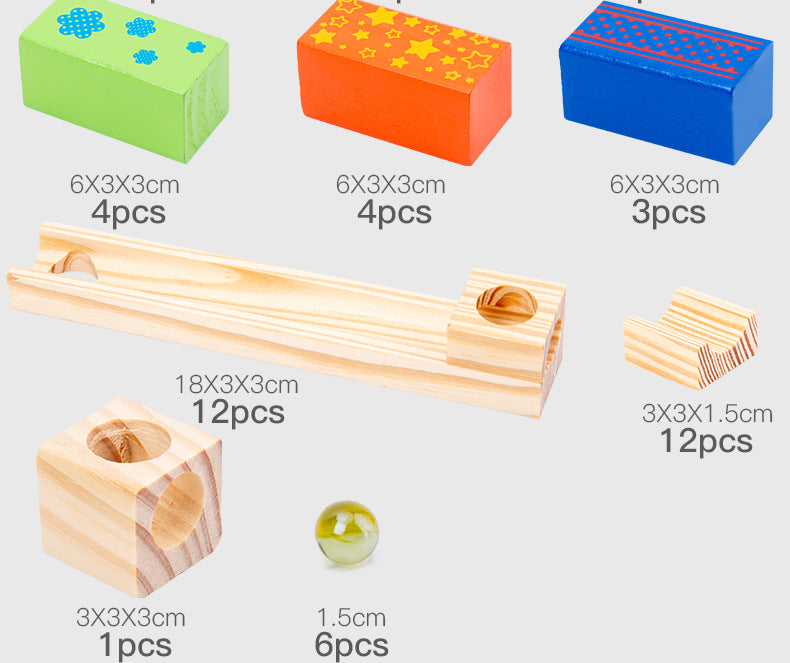 MontessoriLernwelt Murmelbahn Holz – Montessori Kugelbahn visuelles Lernspielzeug für Kinder