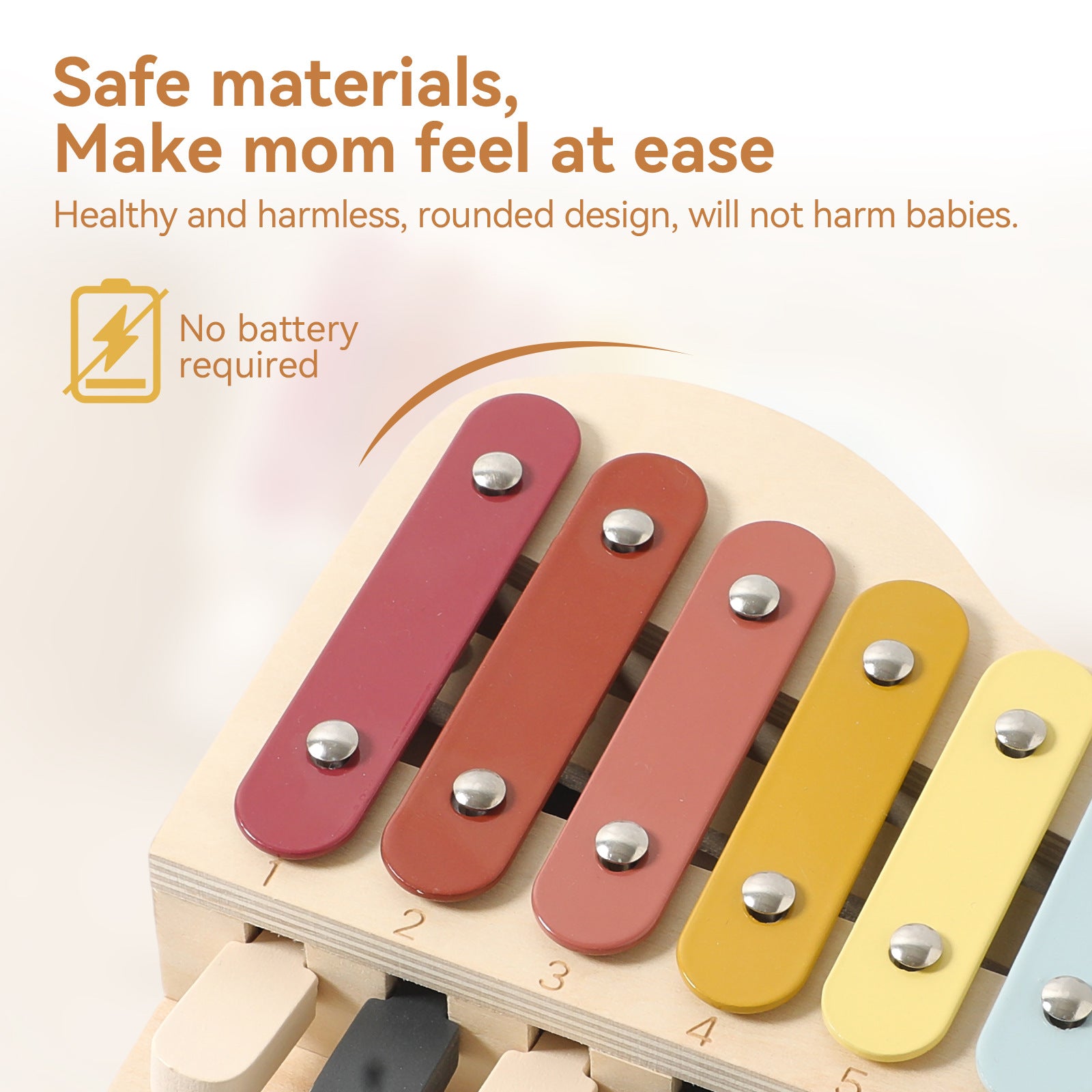 Holz Xylophon und Klavier für Kinder – Montessori Musikspielzeug ab 1 Jahr