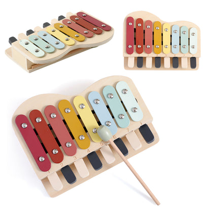 Holz Xylophon und Klavier für Kinder – Montessori Musikspielzeug ab 1 Jahr