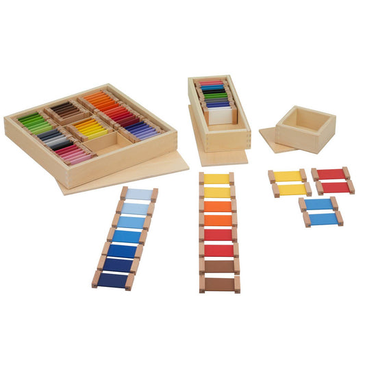 Montessori Farbtäfelchen Set I–III Farben lernen und sortieren