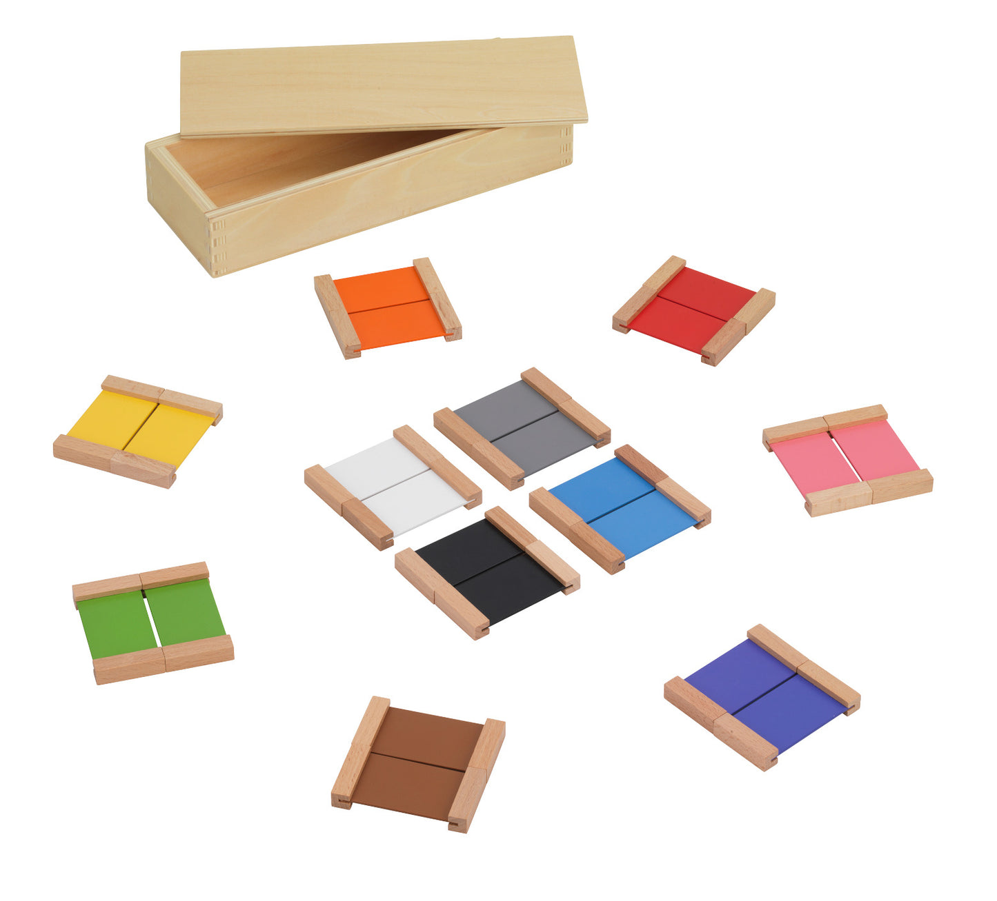 Montessori Farbtäfelchen Set I–III Farben lernen und sortieren