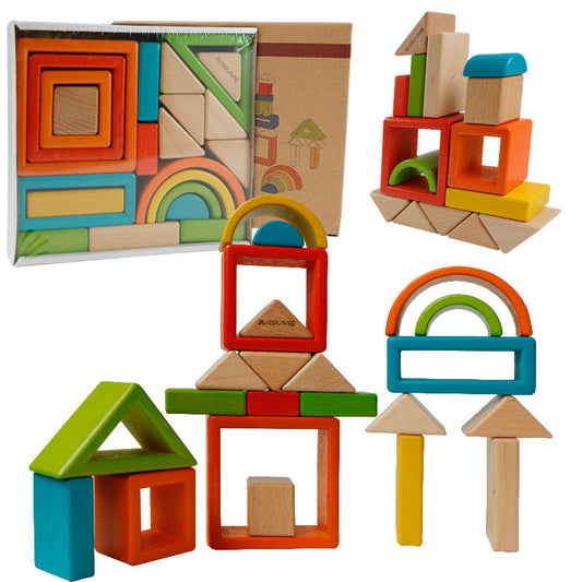 MontessoriLernwelt Holzbausteine Set pädagogisches Montessori Spielzeug