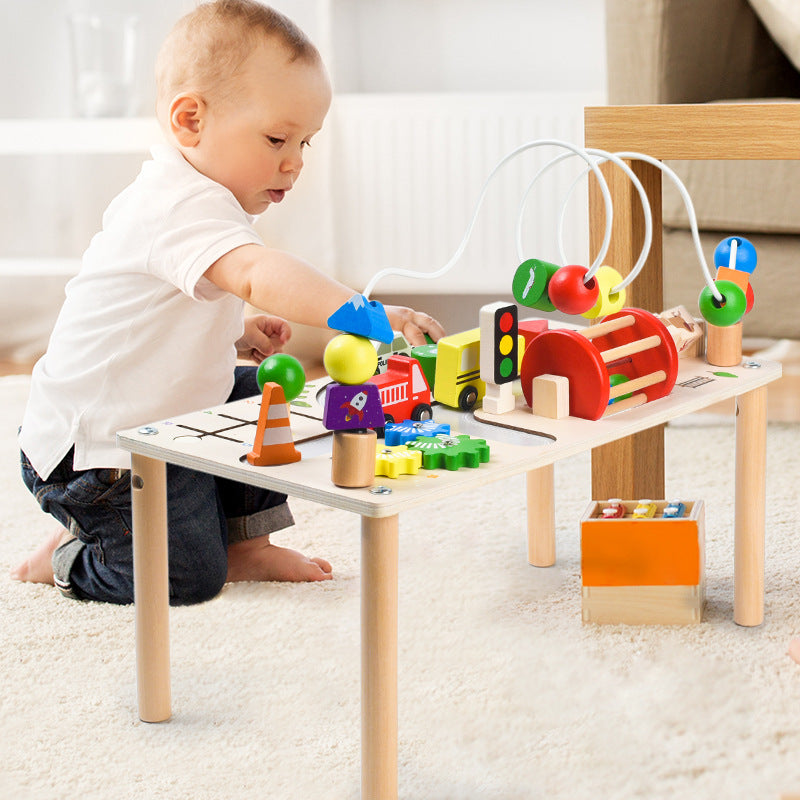 Montessori Aktivitätstisch aus Holz Busy Board für Kinder