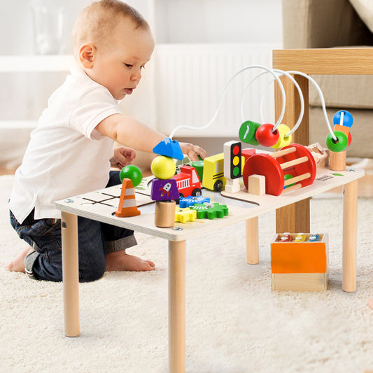 Montessori Aktivitätstisch aus Holz Busy Board für Kinder