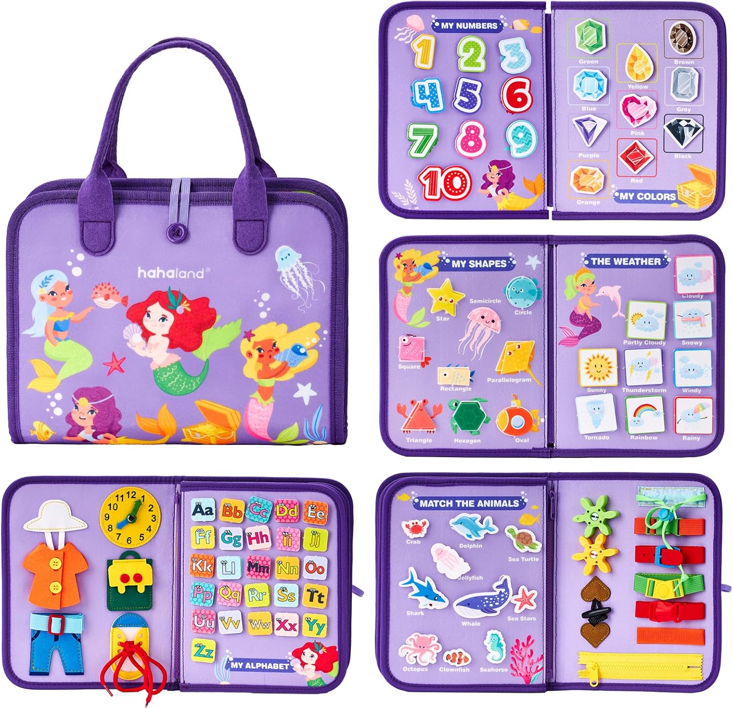 MontessoriLernwelt Busy Board / Busy Book – 8-in-1 Montessori Lernspiel für Vorschulkinder, Reise & Auto, Geschenk ab 2–4/3 Jahre