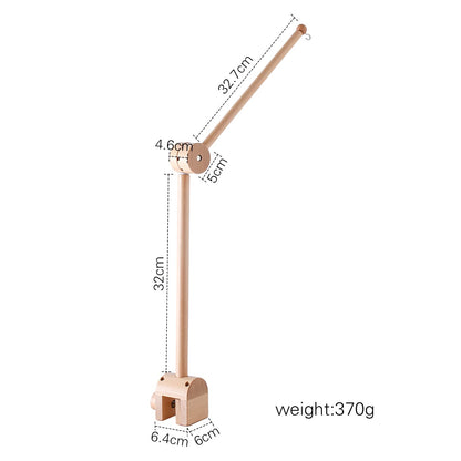 Holz-Mobile-Halter fürs Babybett, 360° drehbar, naturbelassenes Buchenholz
