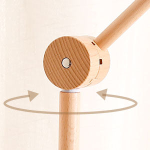 Holz-Mobile-Halter fürs Babybett, 360° drehbar, naturbelassenes Buchenholz
