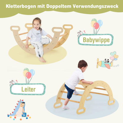 Pikler Dreieck 4-in-1 Set von MontessoriLernwelt – Kletterdreieck, Kletterbogen & Rampe