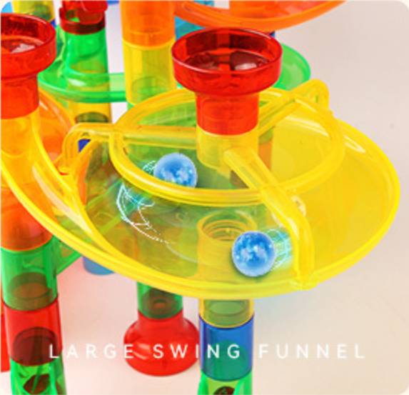 MontessoriLernwelt transparente Kugelbahn für Kinder, 168 Teile Murmelbahn Röhren Bausatz aus ABS, BPA-frei, Montessori Konstruktionsspielzeug