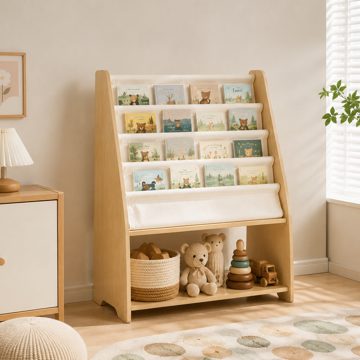 Natürliches Holzdesign Kinderregal für moderne Kinderzimmer