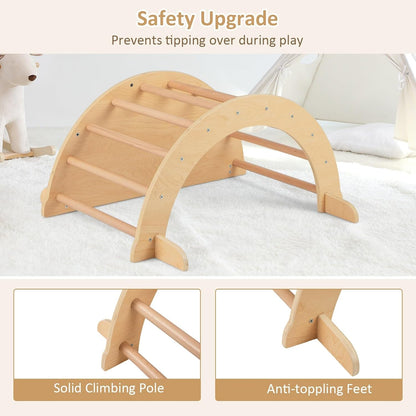 MontessoriLernwelt Waldorf Rocker – Kletterbogen mit weicher Matratze, Montessori Schaukel/Indoor-Schaukel aus Holz für Kinder