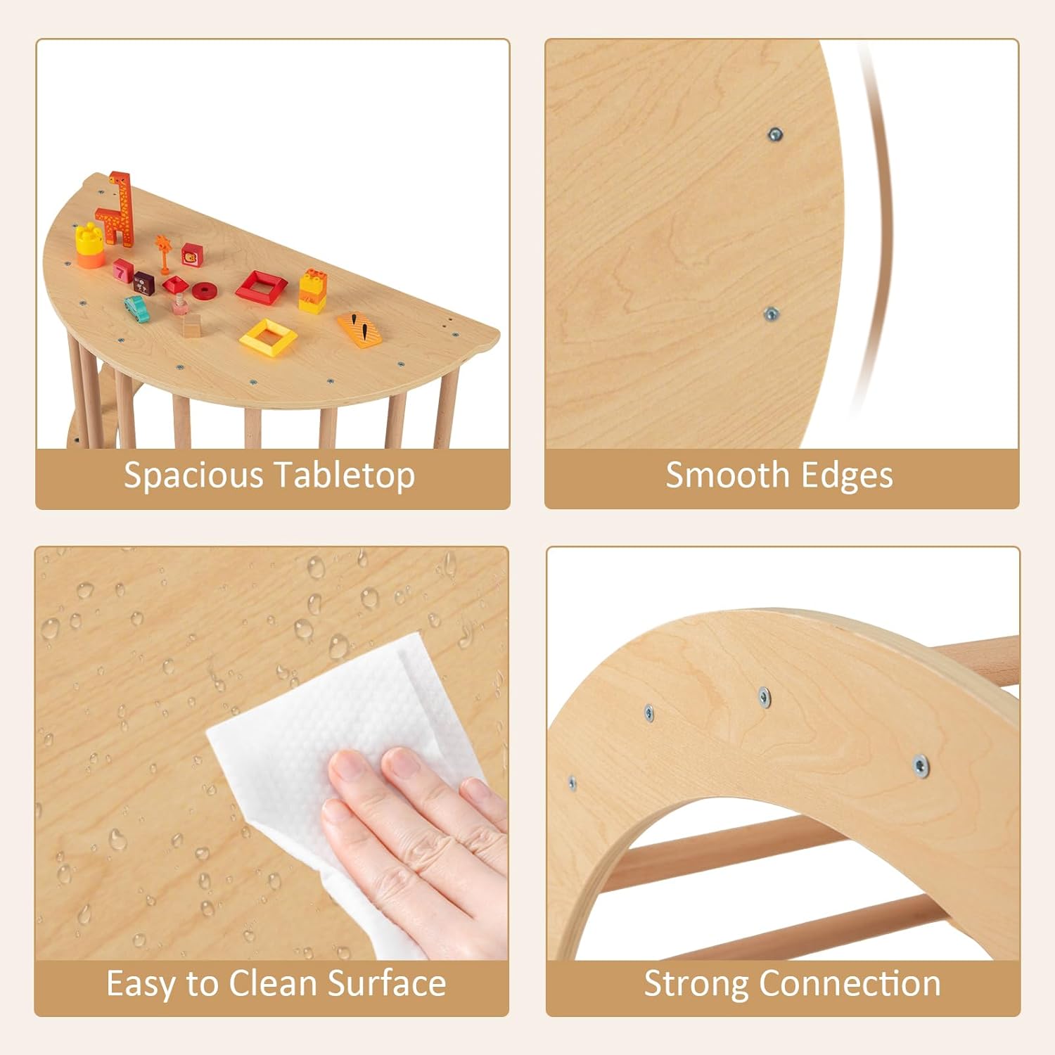 MontessoriLernwelt Waldorf Rocker – Kletterbogen mit weicher Matratze, Montessori Schaukel/Indoor-Schaukel aus Holz für Kinder