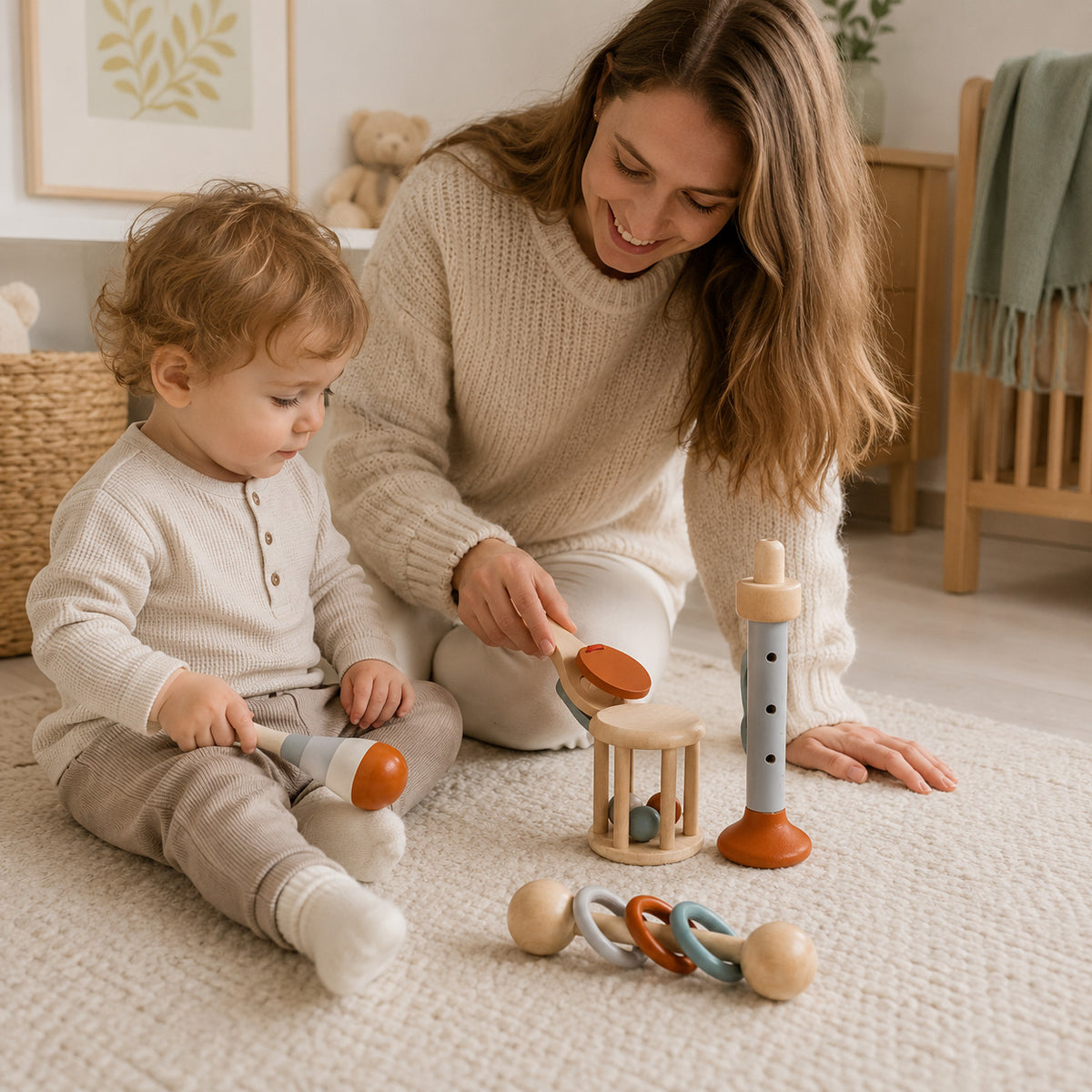 Größenübersicht der einzelnen Holz Musikinstrumente für Kinder