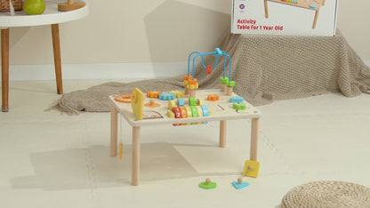 8-in-1 Montessori Activity Table – Macaron Colors & Motor Skills