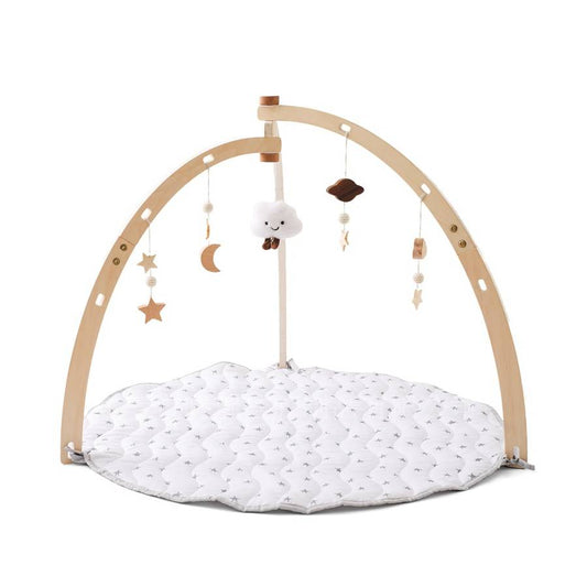 Holz Baby Gym mit Spielmatte und Wolke-Sterne-Anhänger (ab 3 Jahren)
