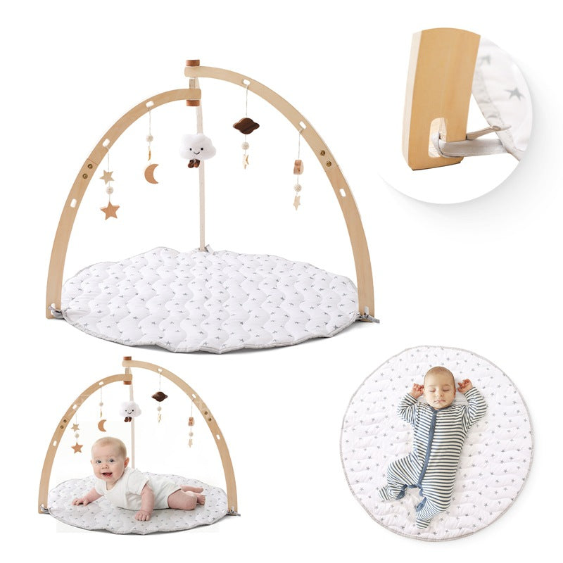 Holz Baby Gym mit Spielmatte und Wolke-Sterne-Anhänger (ab 3 Jahren)