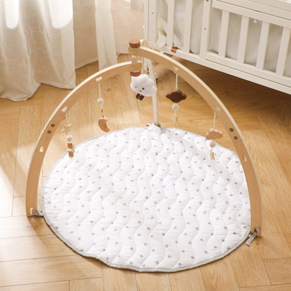 Holz Baby Gym mit Spielmatte und Wolke-Sterne-Anhänger (ab 3 Jahren)