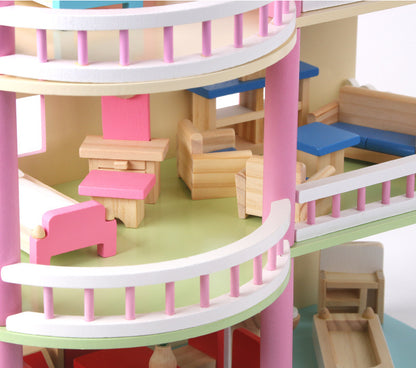 Montessori trædukkehus – Åbent legehus med møbler