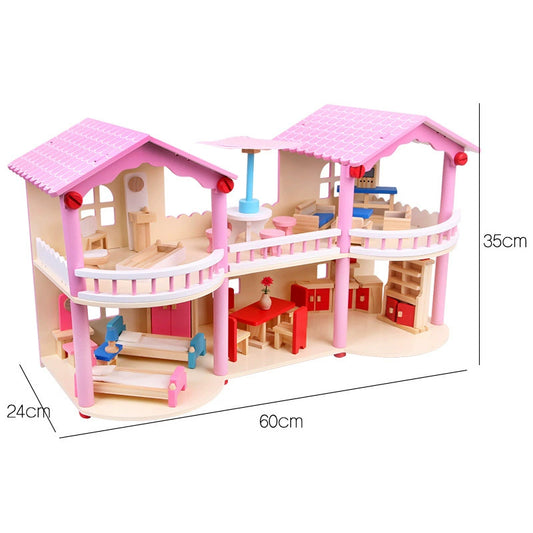 Montessori Puppenhaus Holz offen mit Möbeln Spielhaus Kinder verschiedene Varianten