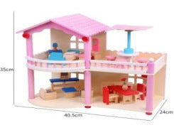 Montessori Puppenhaus Holz offen mit Möbeln Spielhaus Kinder verschiedene Varianten