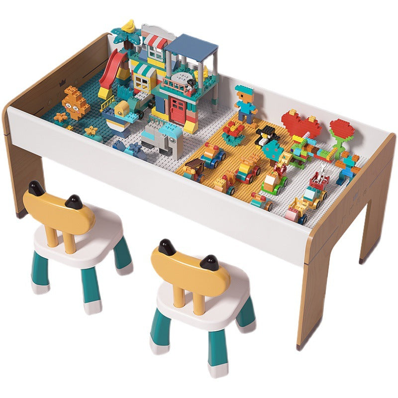 montessoriLernwelt Holz Lego Tisch für Kinder, multifunktionaler Spieltisch