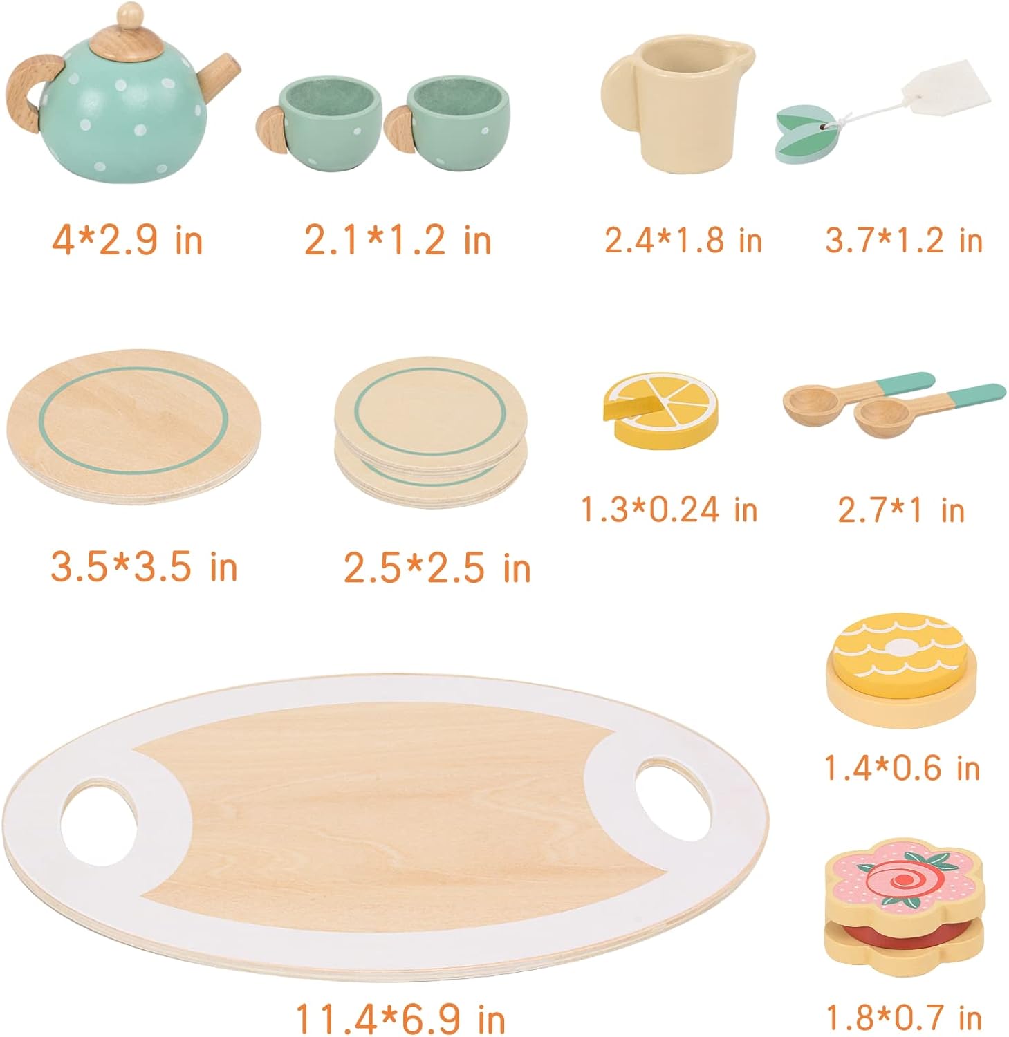 MontessoriLernwelt Teeservice Kinder Holzspielzeug – kreatives Rollenspiel Zubehör